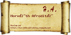 Horváth Afrodité névjegykártya